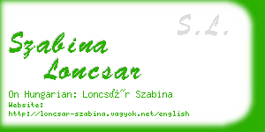 szabina loncsar business card